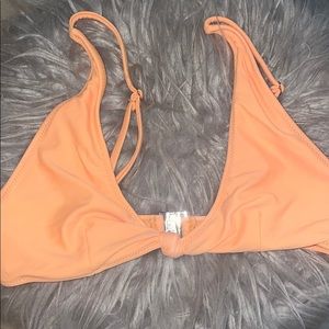Orange White Fox Twist Bikini Top